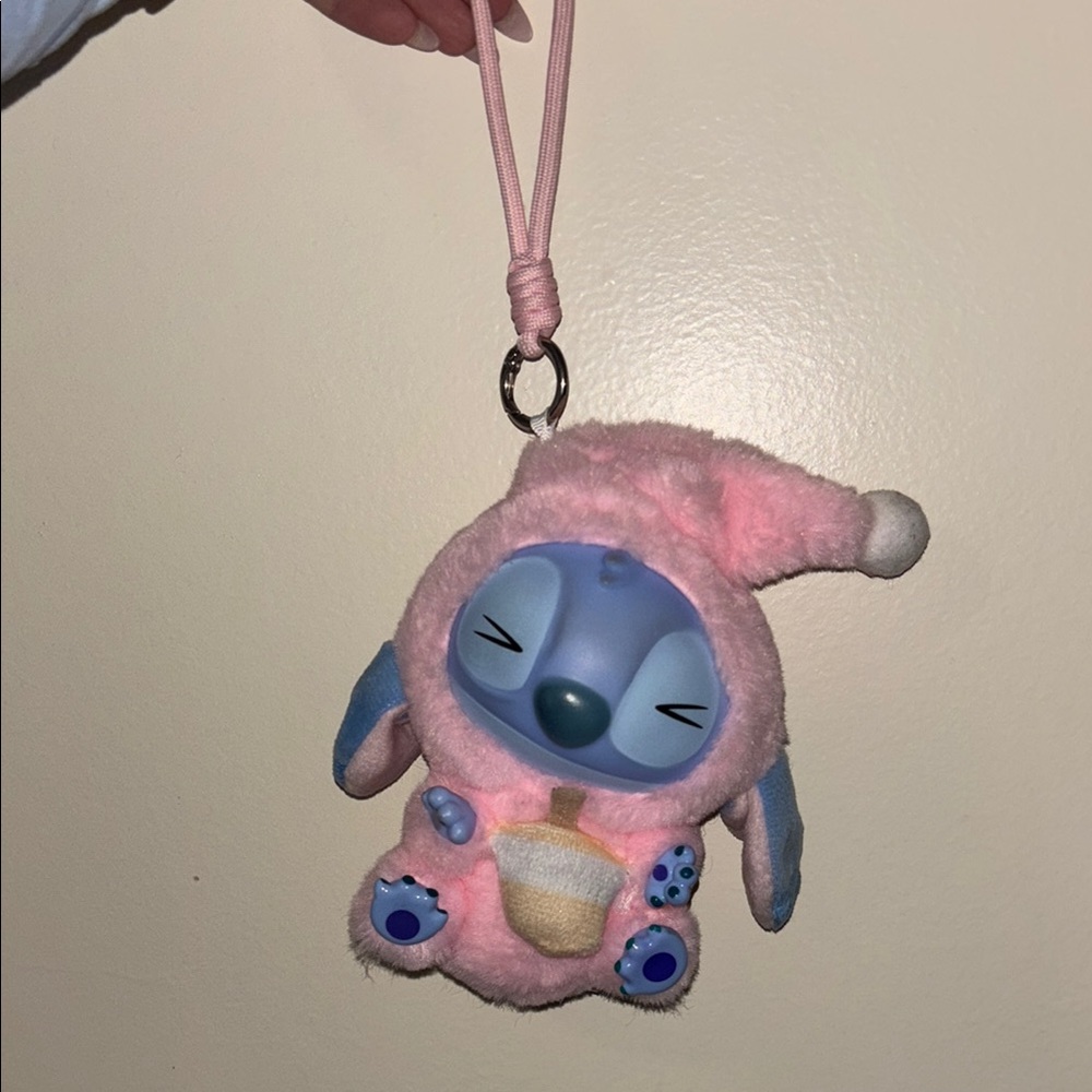 Stitch pink and Blue Plush Keychain